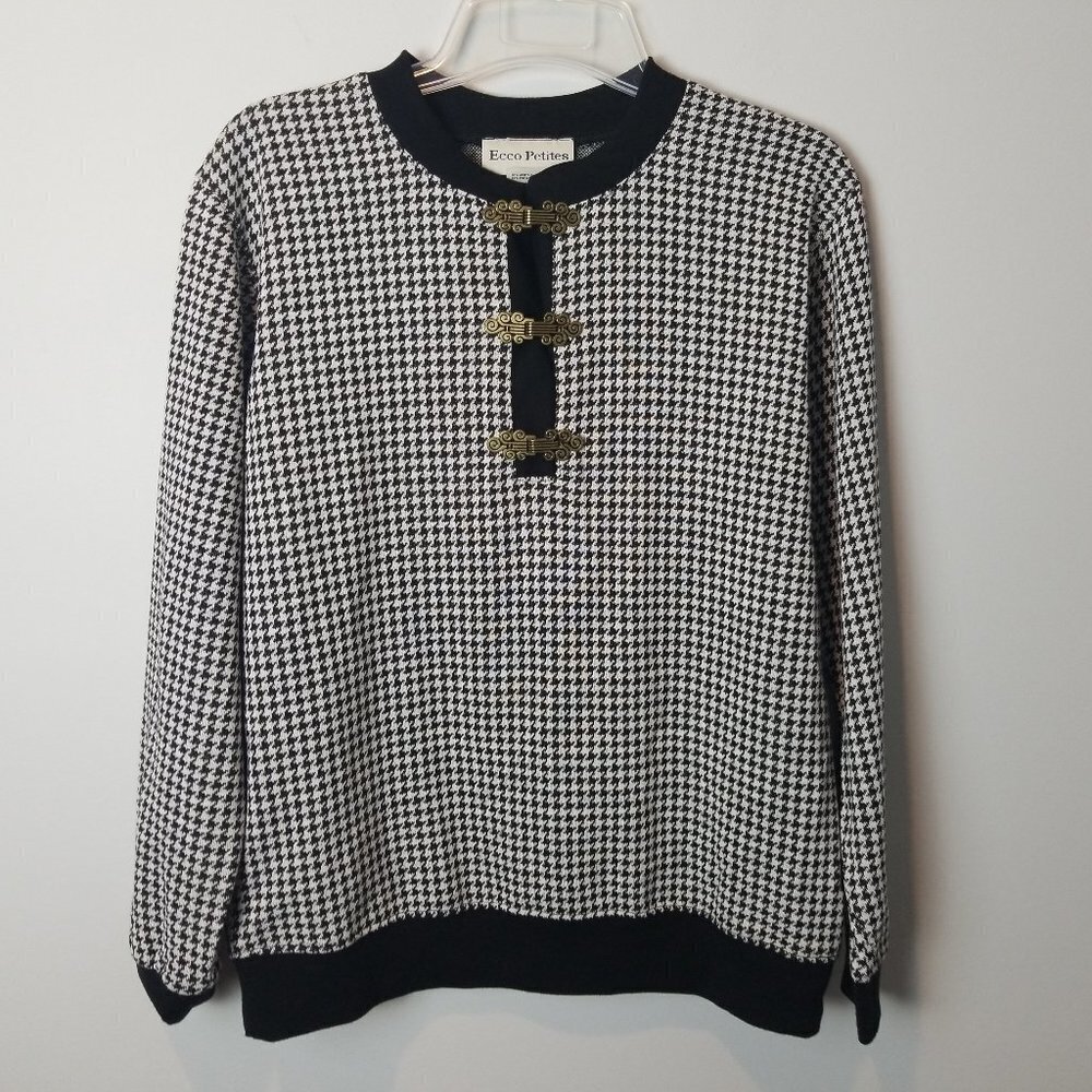 Vintage 80's Tweed Brass clasps  sweatshirt Small